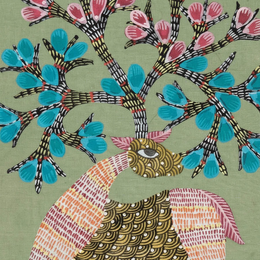 Graceful Deer – Handmade Gond Art Diary