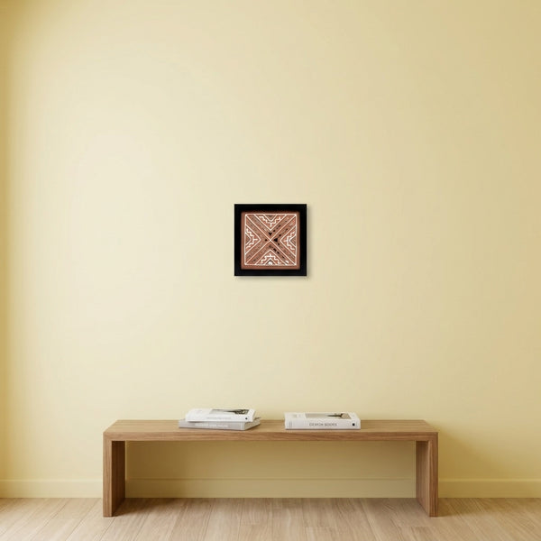 Square Folk Lippan Mirror Wall Art