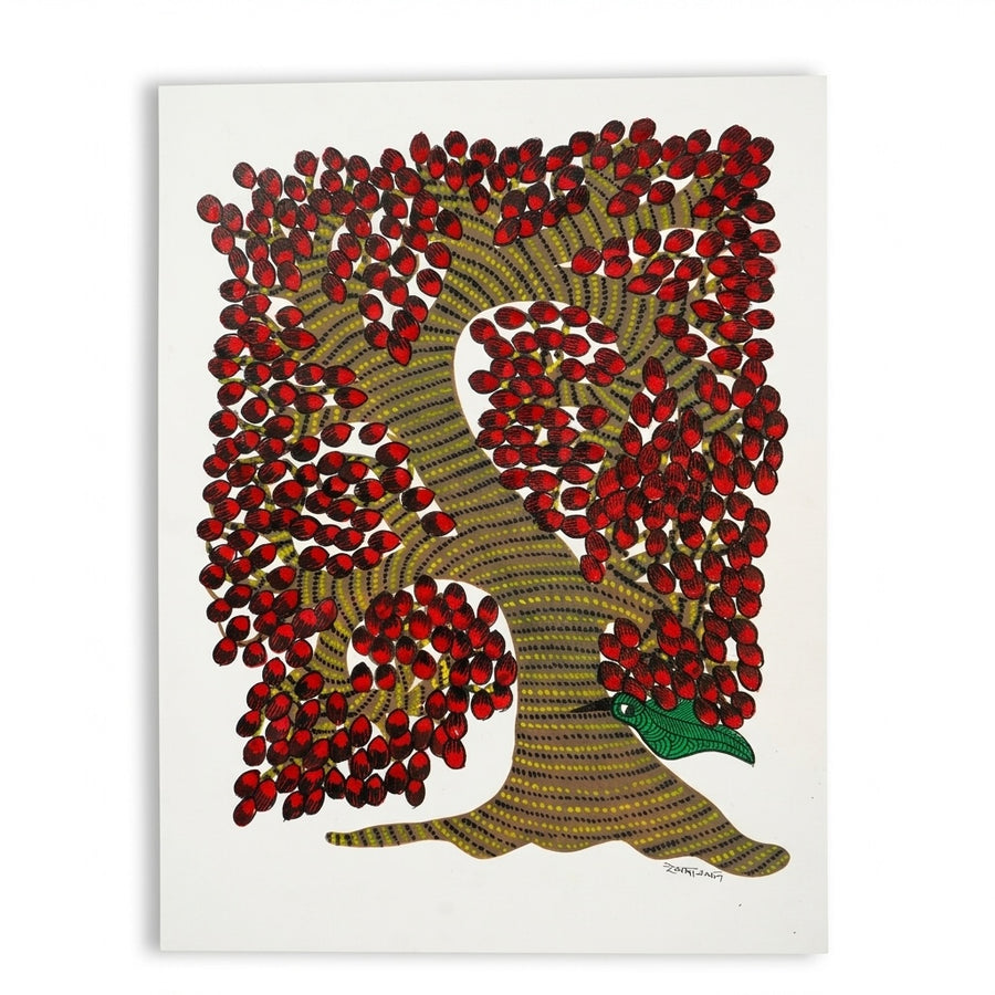 The Bird's Haven – Gond Paper Painting