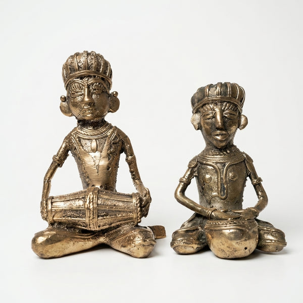 Dhokra Tribal Musician Set of 2 – Dhokra Metal Art