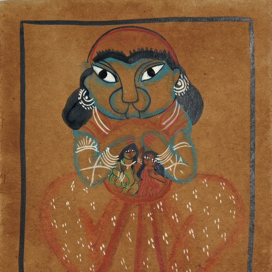 The Eternal Devotion of Hanuman – Kalighat Painting