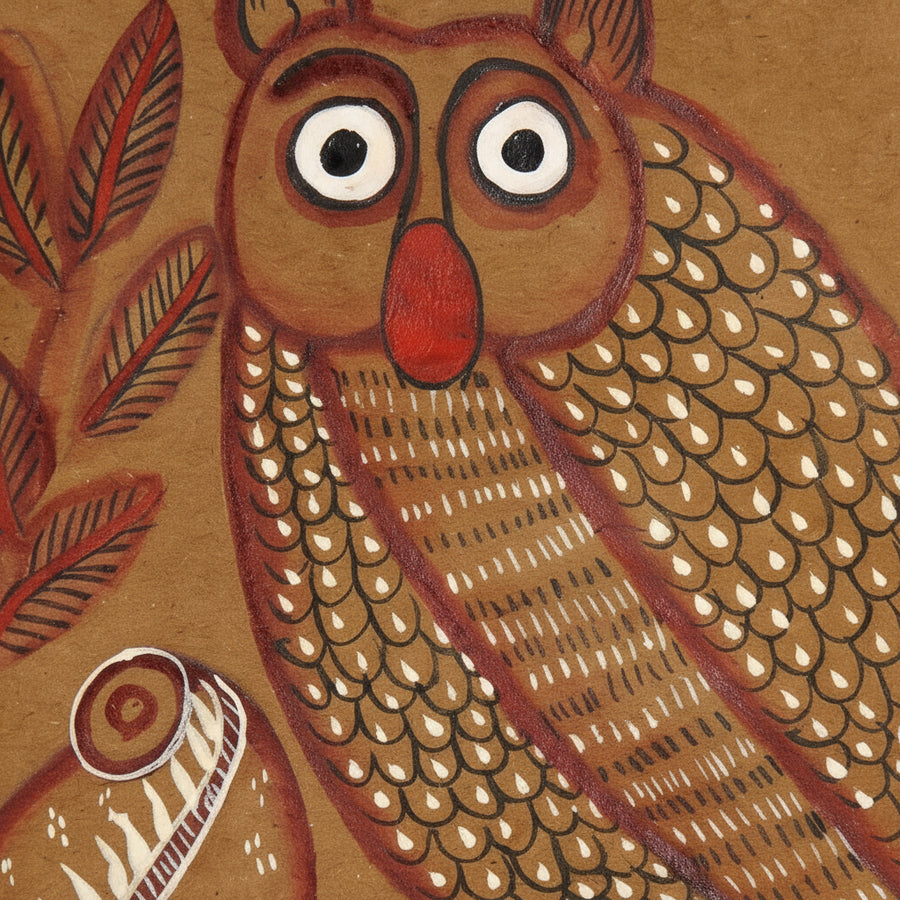 The Wise Owl – Kalighat Painting