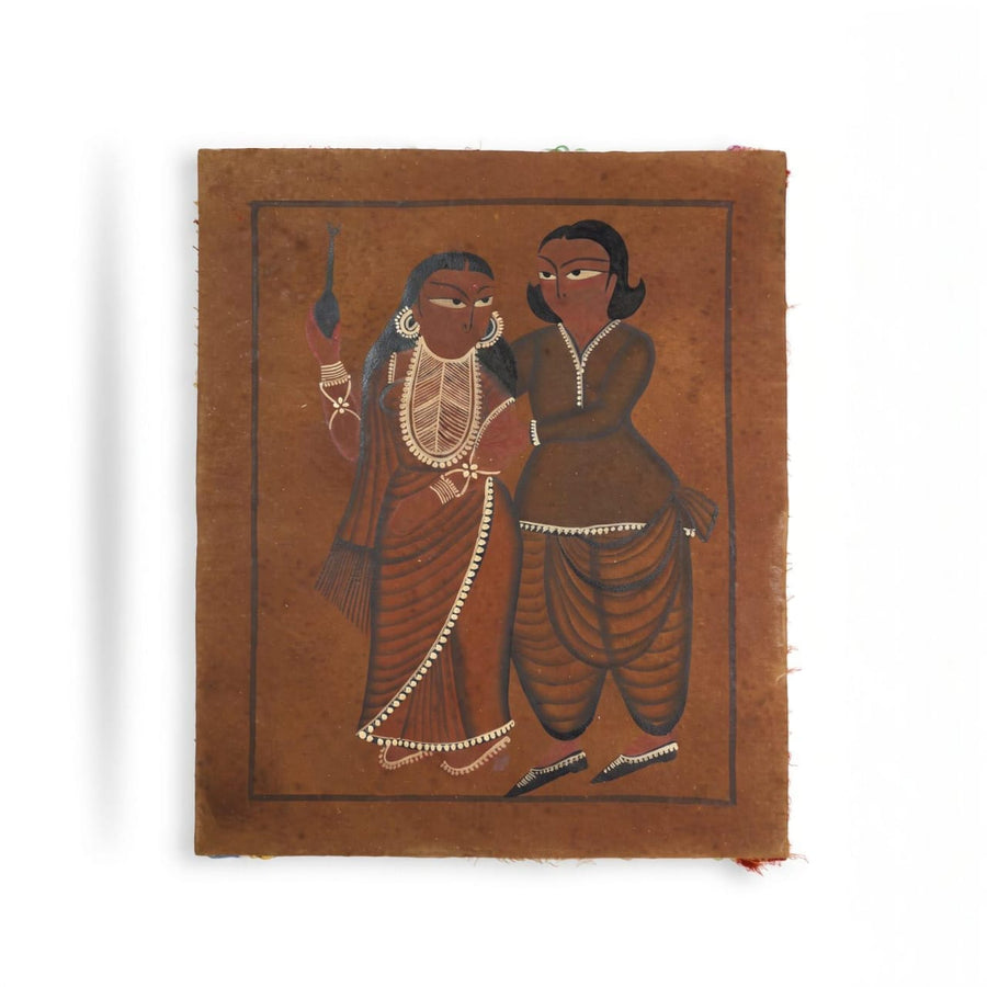 The Devoted Babu-Bibi – Kalighat Painting