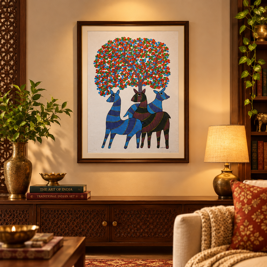 Vriksha Shringa – Gond Canvas Painting