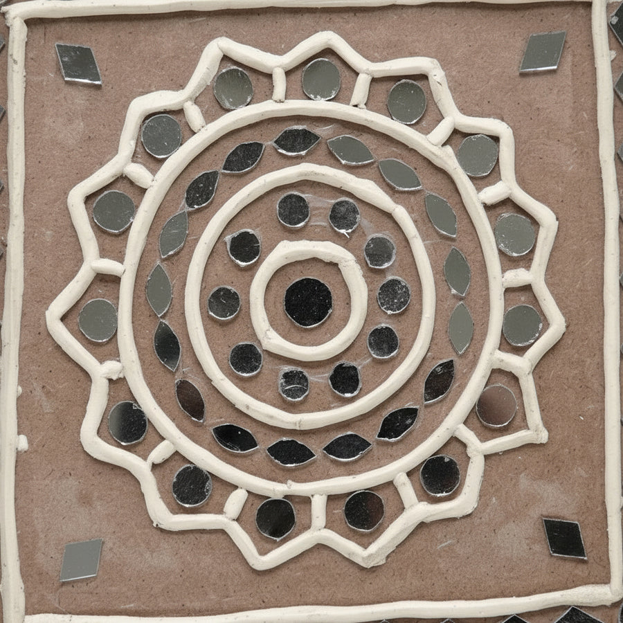 Square Ornamental Lippan Mirror Wall Art