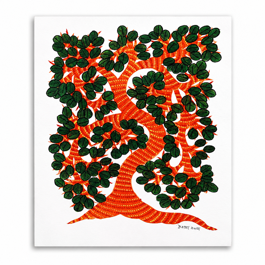 The Tree of Seasons – Gond Paper Painting