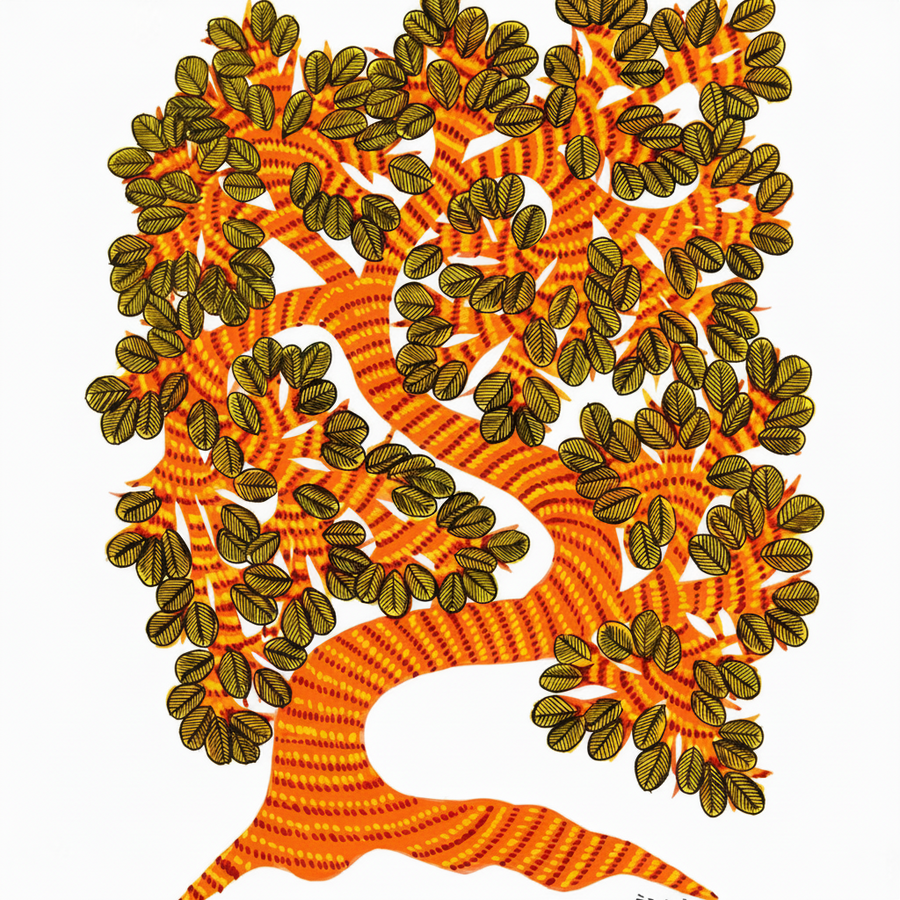 The Tree of Nature – Gond Paper Painting