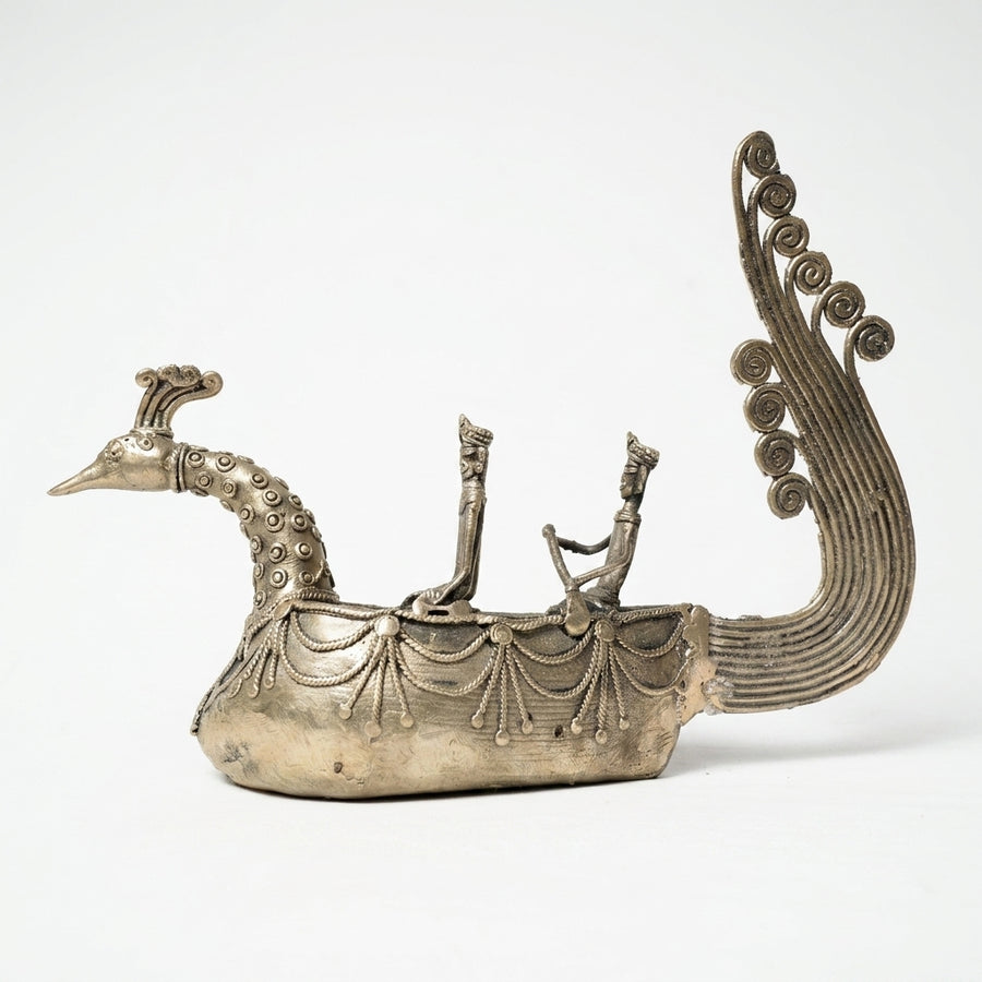 Mor Pankh Boat – Dhokra Metal Art