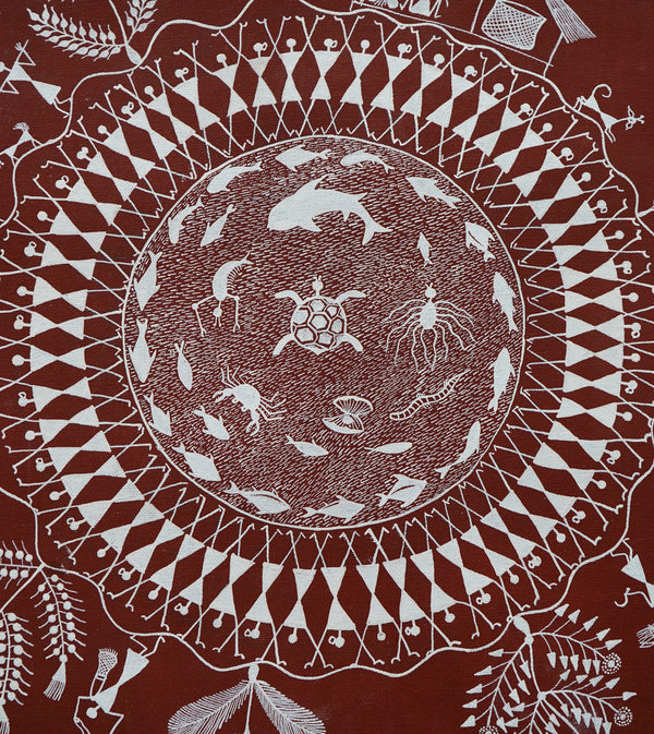 Nature Circle - Warli Paper Painting