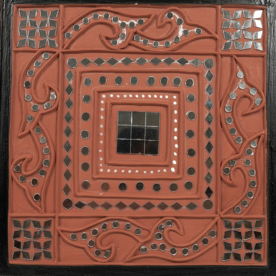 Traditional Lippan Mirror Wall Art