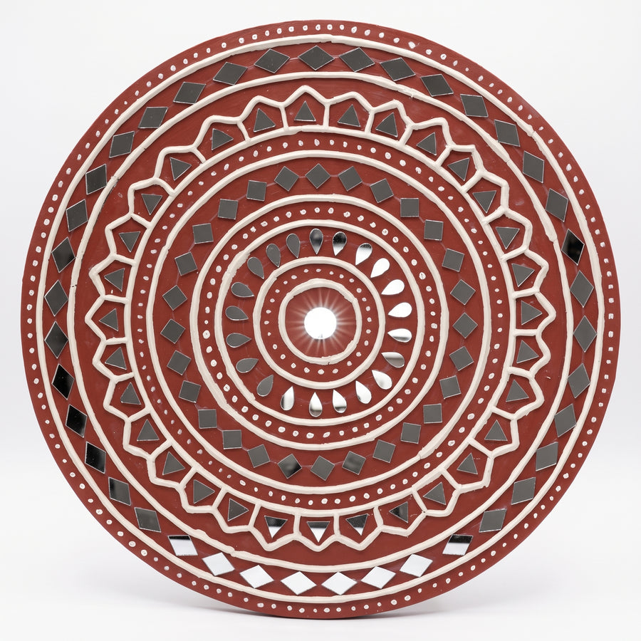 Sacred Earth Mandala Lippan Mirror Wall Art