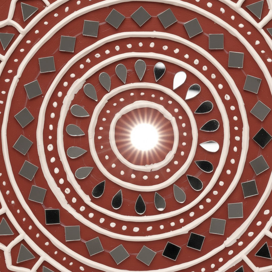 Sacred Earth Mandala Lippan Mirror Wall Art