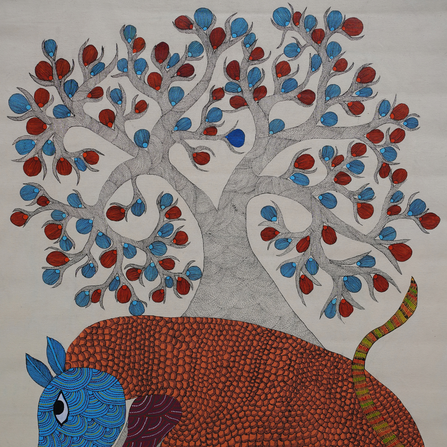 Bull and Tree – Canvas Painting