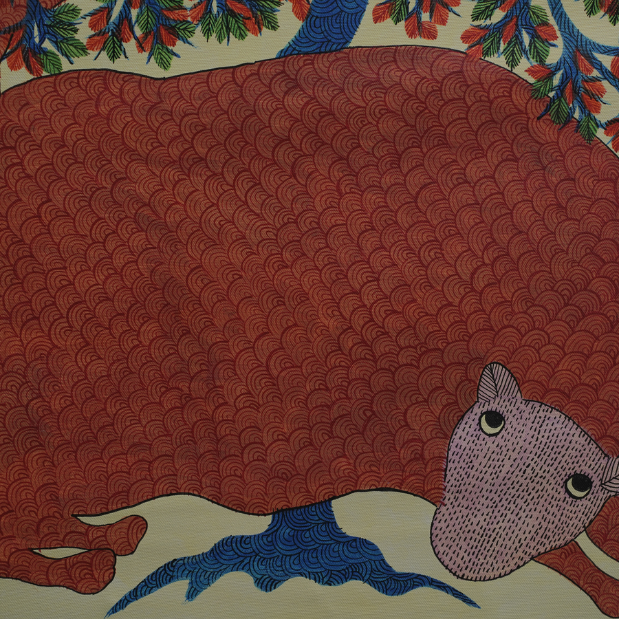 Life Within Nature – Gond Canvas Painting