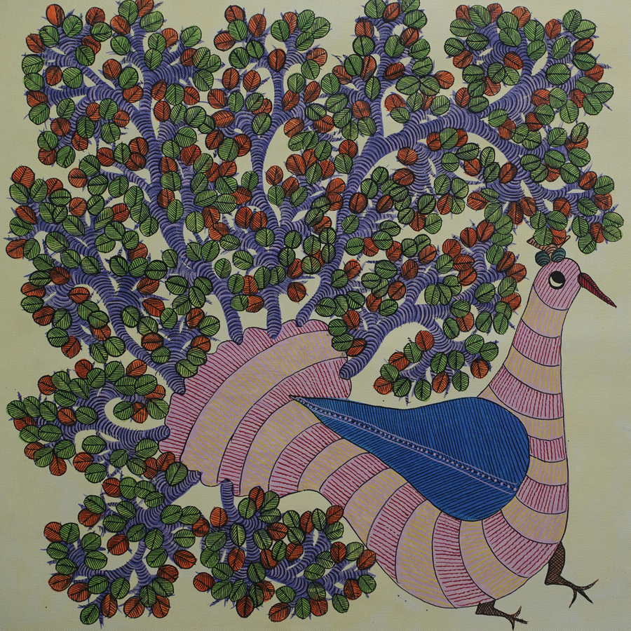 Wings of Life – Gond Canvas Painting