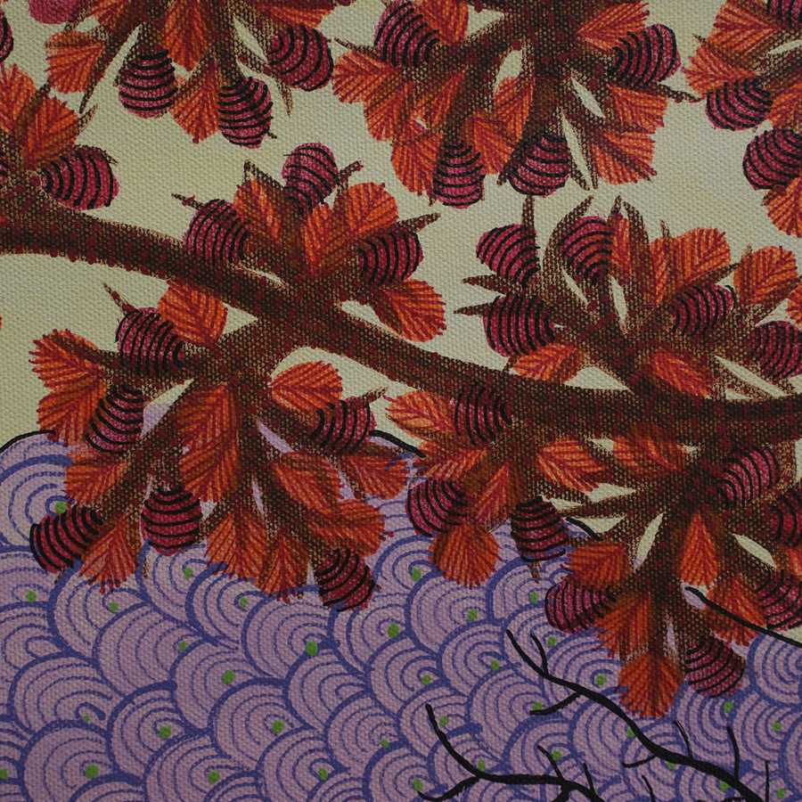 Mother and Child in Nature – Gond Canvas Painting
