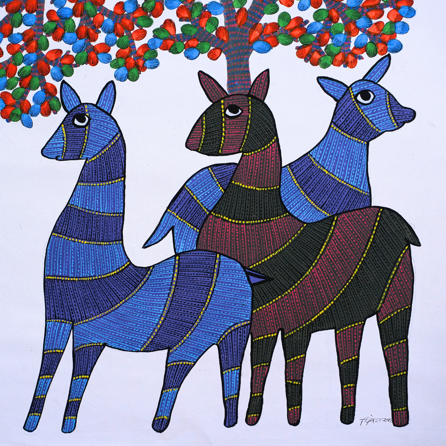 Vriksha Shringa – Gond Canvas Painting
