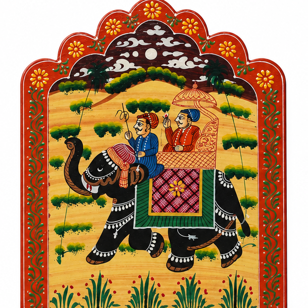 Elephant Key Hook – Rajasthani Miniature Painting