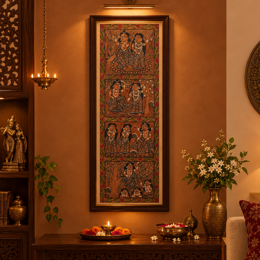 Radhe Krishna Wall – Kalighat Painting