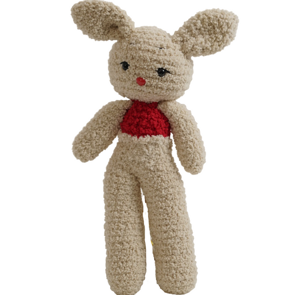 Crochet Bunny Doll – Red Handmade Art