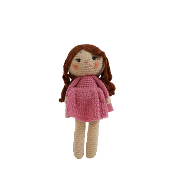 Crochet Girl Doll – Pink Handmade Art
