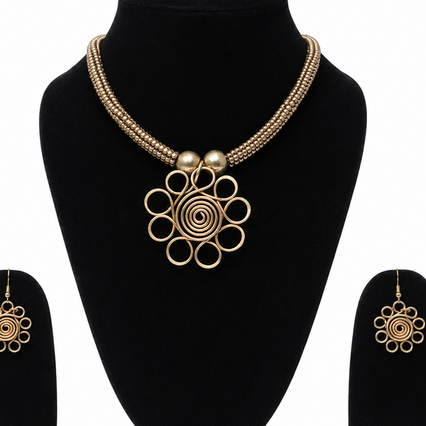 Royal Brass Gold Jewellery Set