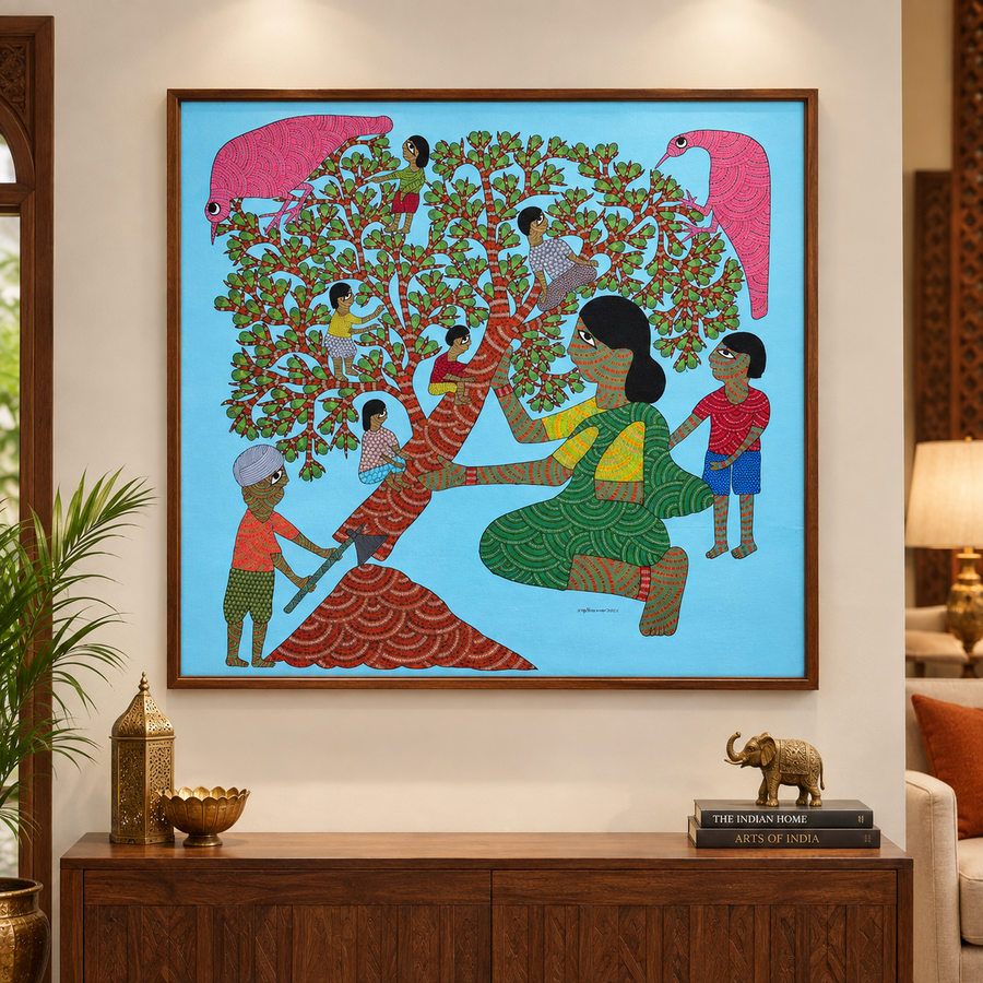 The Broken Tree – Gond Painting
