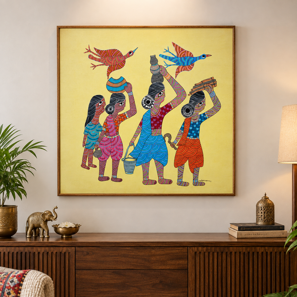 Village Women’s Journey – Gond Painting