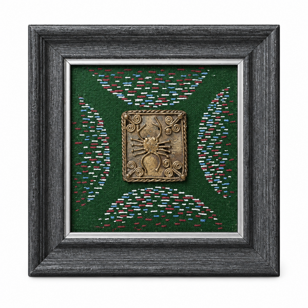 Framed Dhokra Crab Motif - Dhokra Metal Art, handmade tribal brass sculpture from India