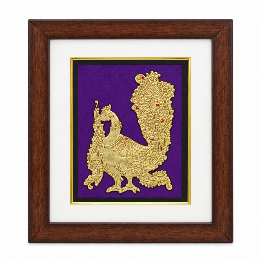 Golden Annapakshi - Mysore Painting - view 2, handmade Mysore painting from India