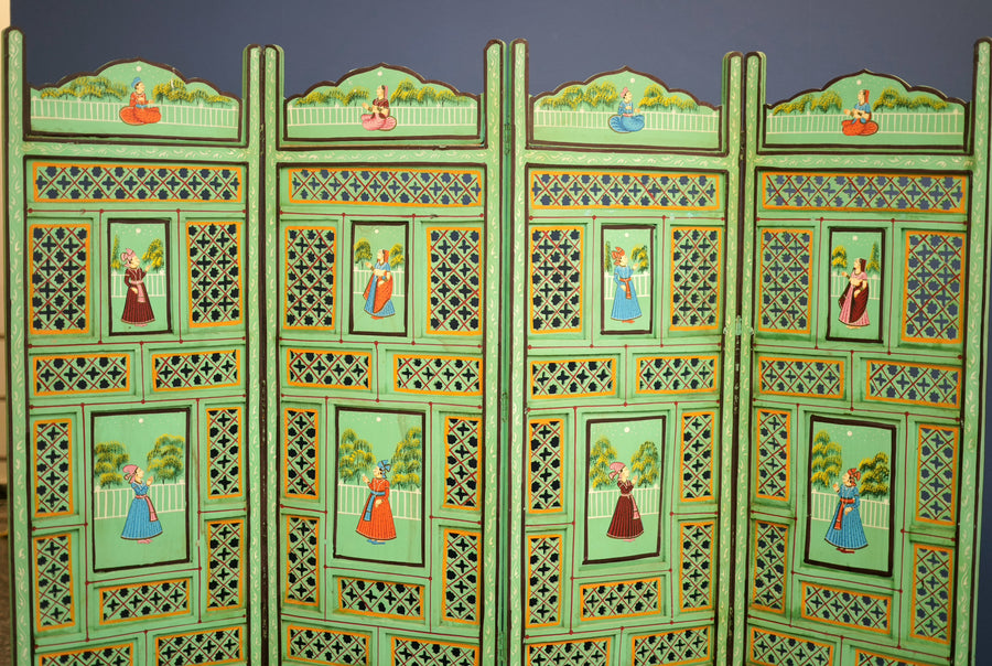 Hand Painted Partition - Wooden Décor - view 5, handmade wooden decor from India