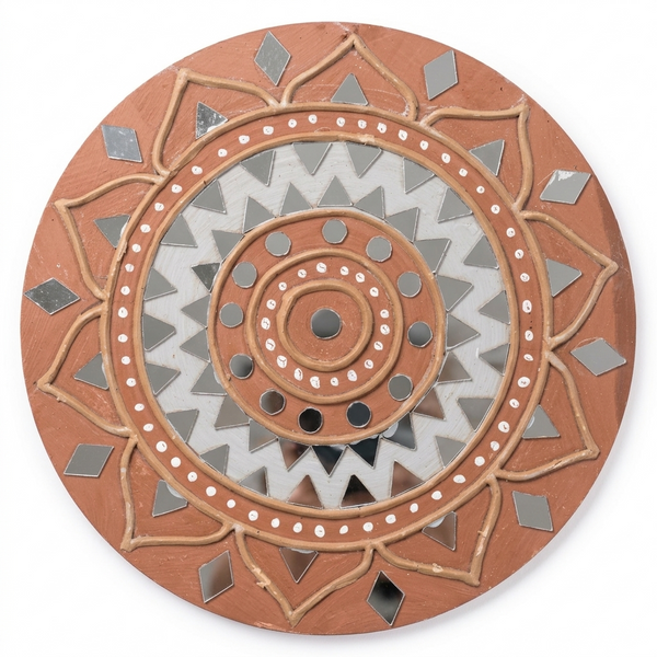 Circular Folk Lippan Mirror Wall Art