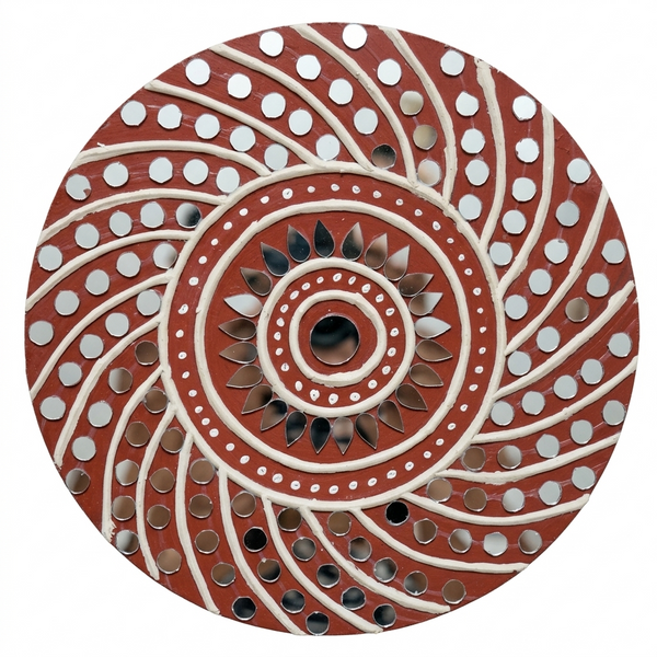 Circular Decorative Lippan Mirror Wall Art
