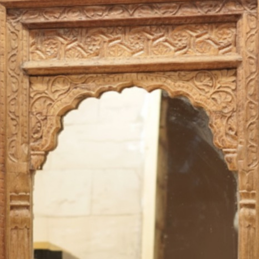 Jharokha Mirror - Wooden Wall Décor - view 3, handmade wooden decor from India