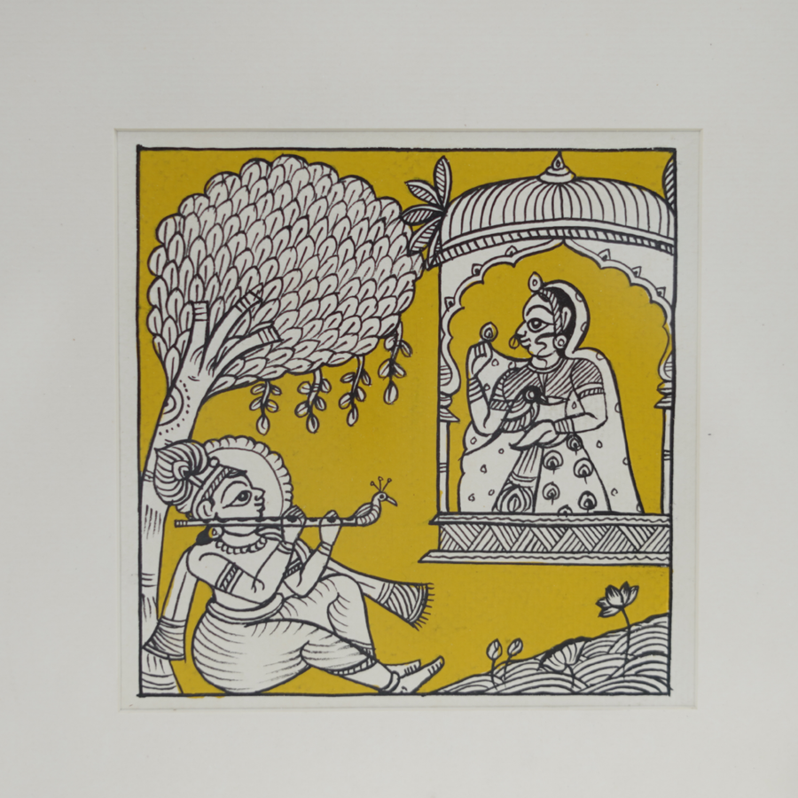 Krishna & Radha - Phad Painting - view 3, handmade Phad painting from India