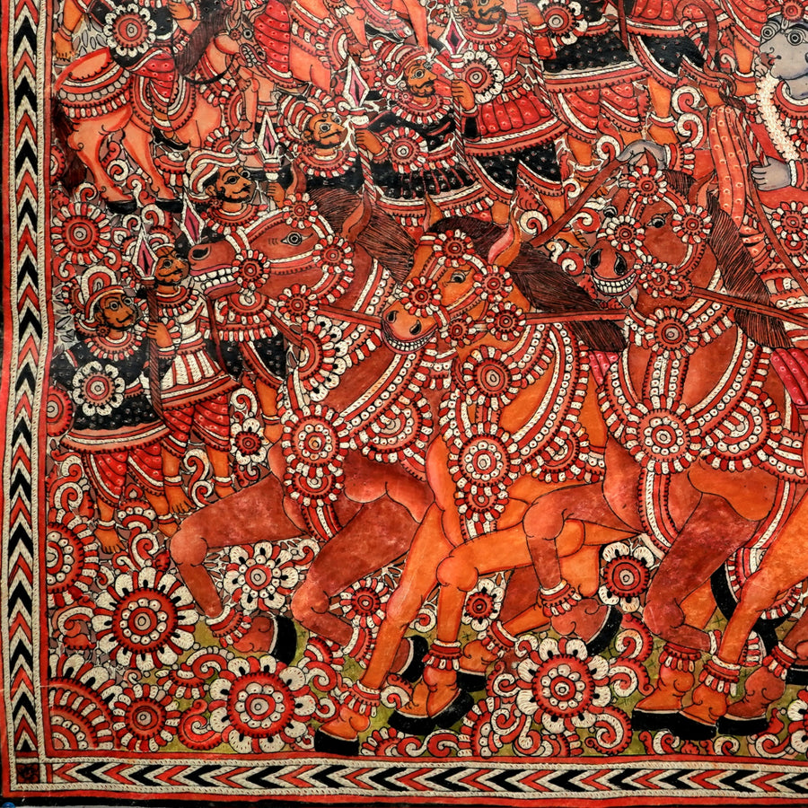 Kurukshetra Chariot Battle - Tholu Bommalata Leather Art - view 3, handmade Tholu Bommalata leather puppet art from India