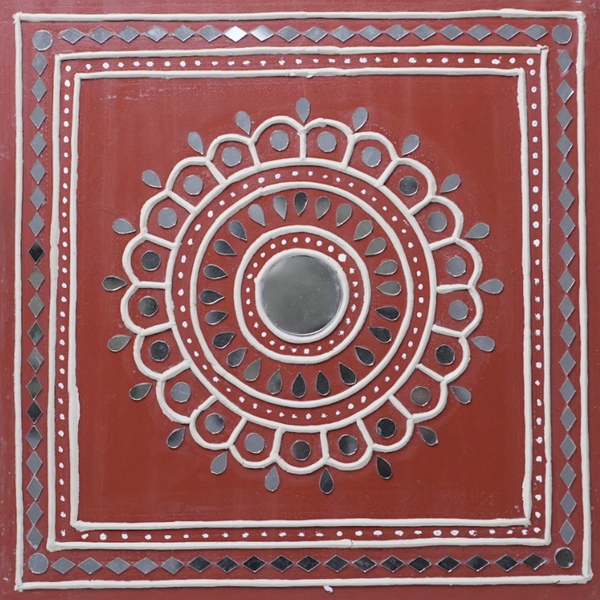 Mandala Reflections - Lippan Mirror Wall Art - view 2, handmade Lippan mirror wall art from Kutch, India