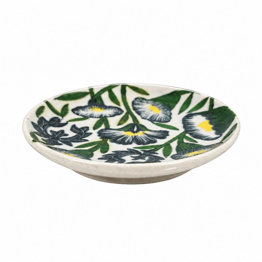 Midnight Bloom Plate - Jaipur Blue Pottery - view 3, handmade Jaipur blue pottery from India