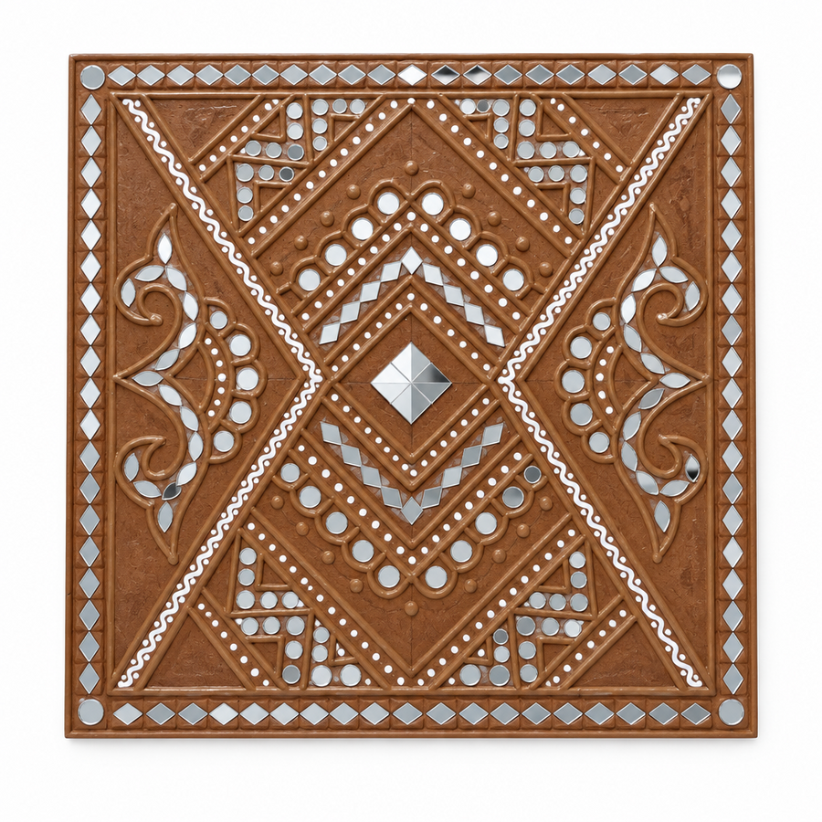 Mirror Majesty - Lippan Mirror Wall Art, handmade Lippan mirror wall art from Kutch, India