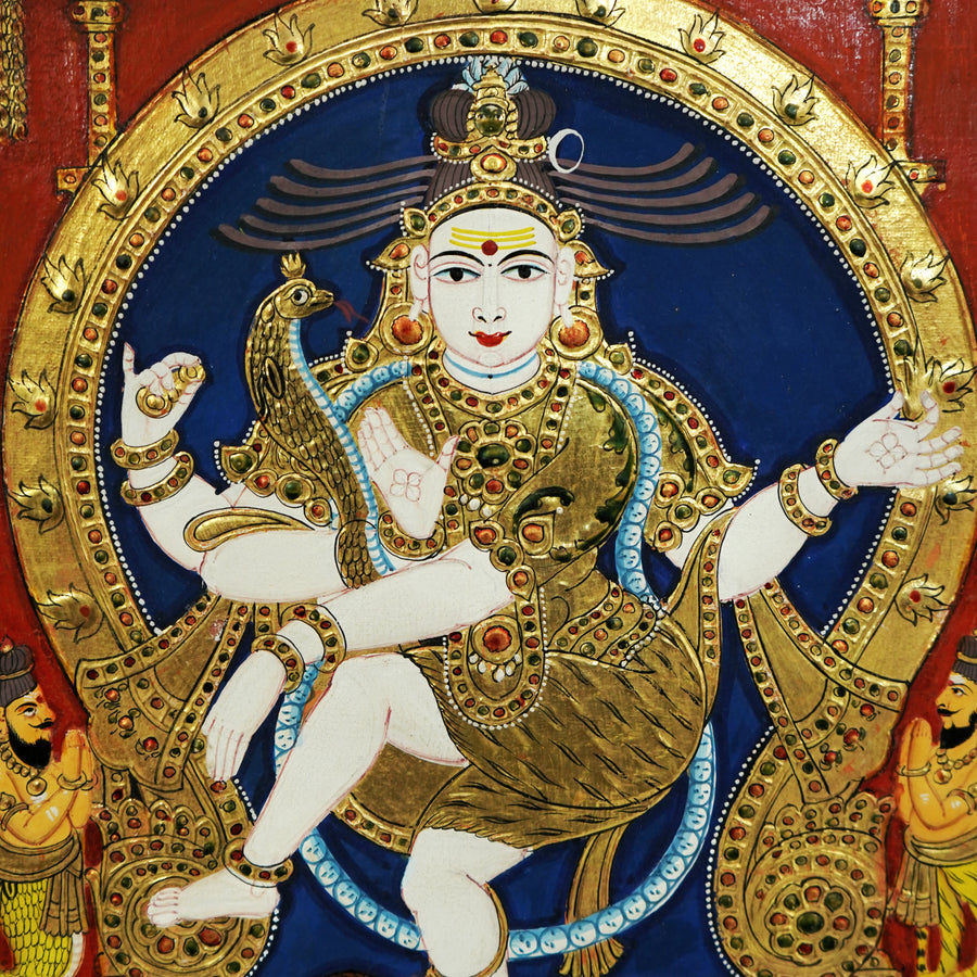 Nataraja - Tanjore Painting - view 3, handmade Tanjore painting from India