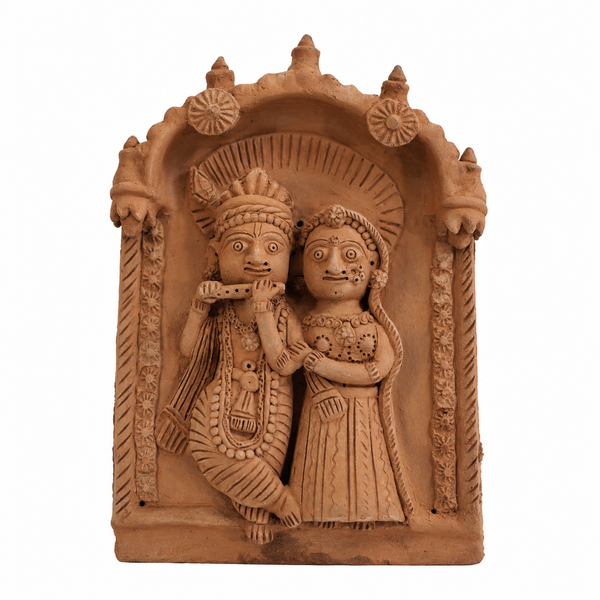 Radha Krishna - Terracotta Art - view 2, handmade terracotta art from India