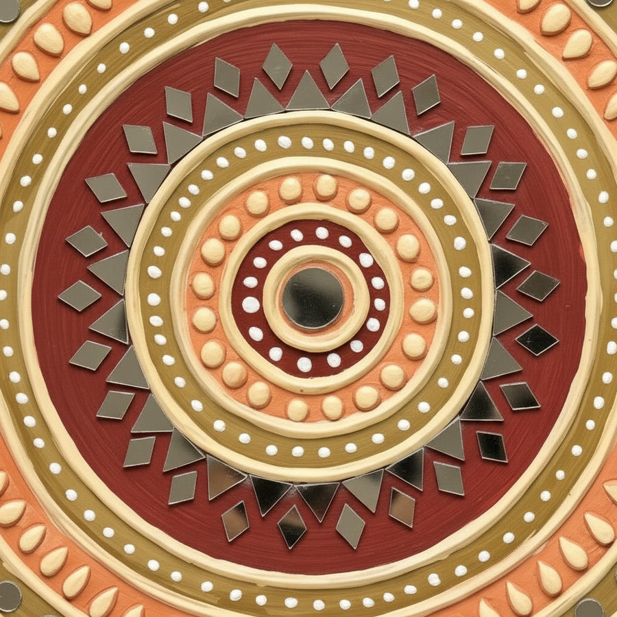 Traditional Mandala Lippan Mirror Wall Art