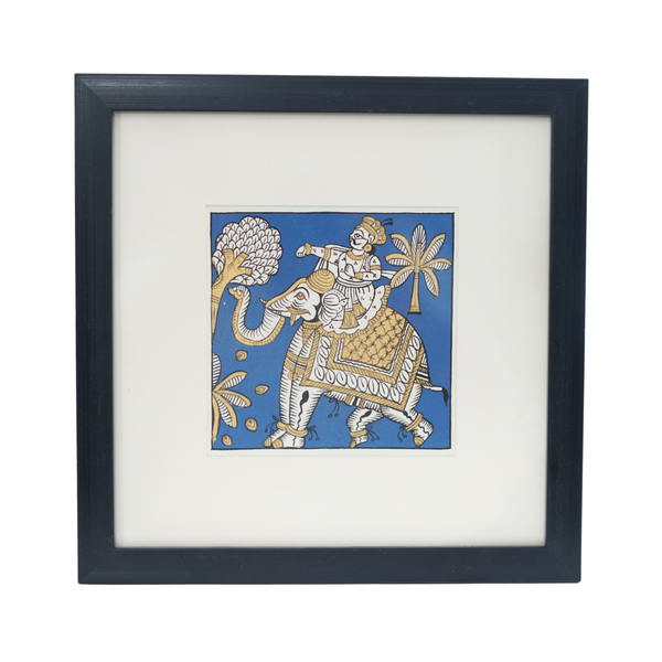 Royal King on Elephant - Phad Painting, handmade Phad painting from India