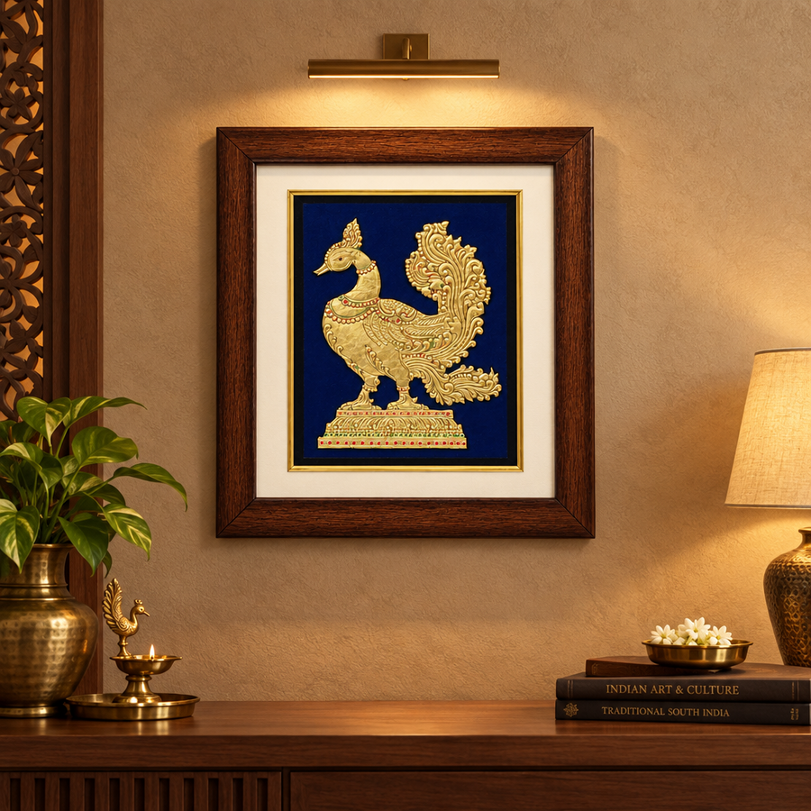 Sacred Annapakshi - Mysore Painting, handmade Mysore painting from India