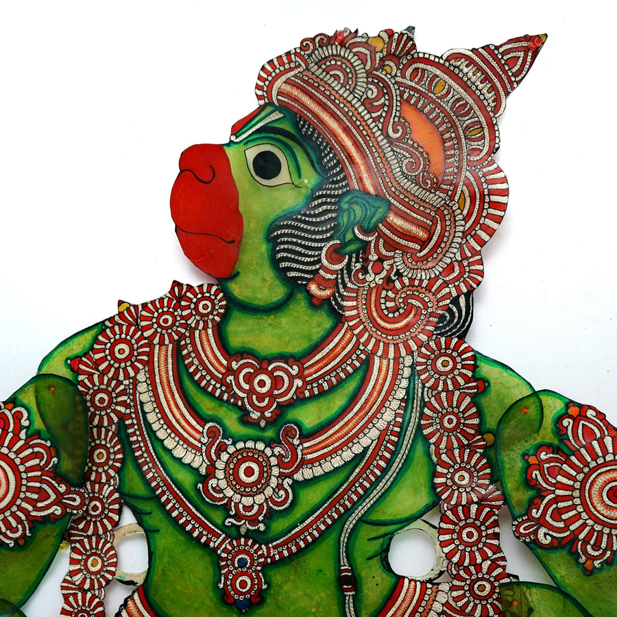 Sacred Hanuman - Tholu Bommalata Leather Art - view 3, handmade Tholu Bommalata leather puppet art from India