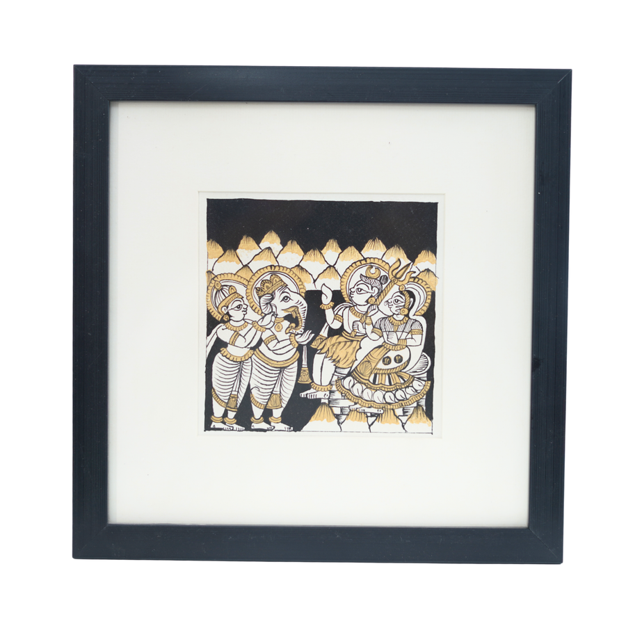 Shiv Parivar - Phad Painting, handmade Phad painting from India
