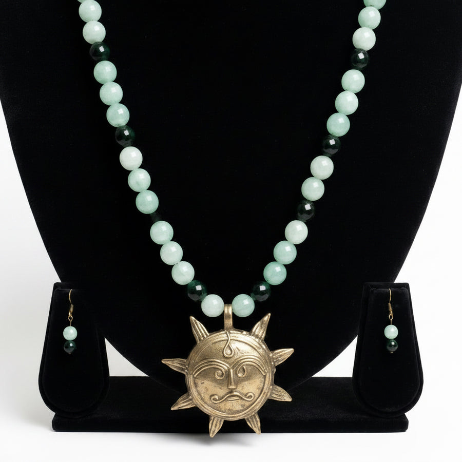 Divine Surya Dev Beaded Necklace Set