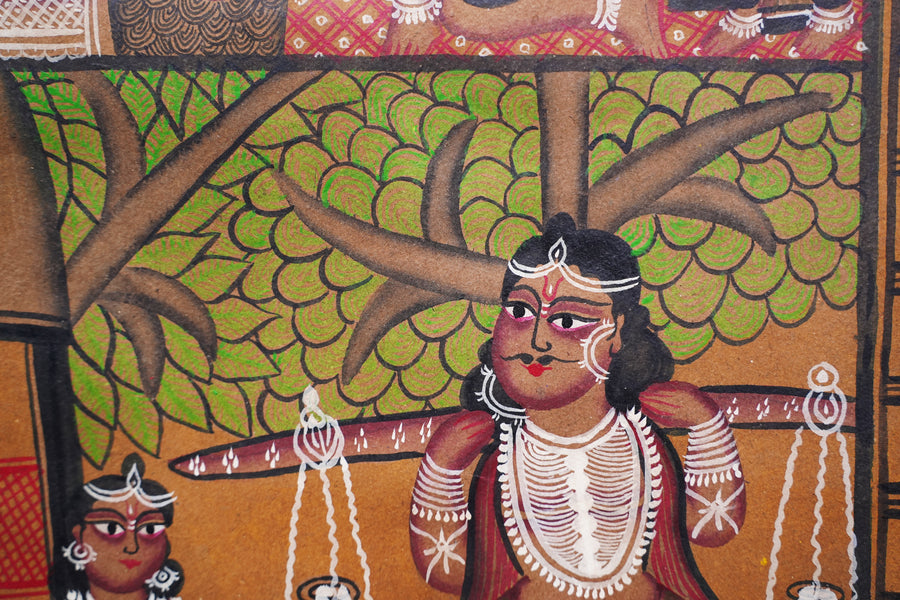 The Divine Mother - Kalighat Painting - view 3, handmade Kalighat folk painting from India