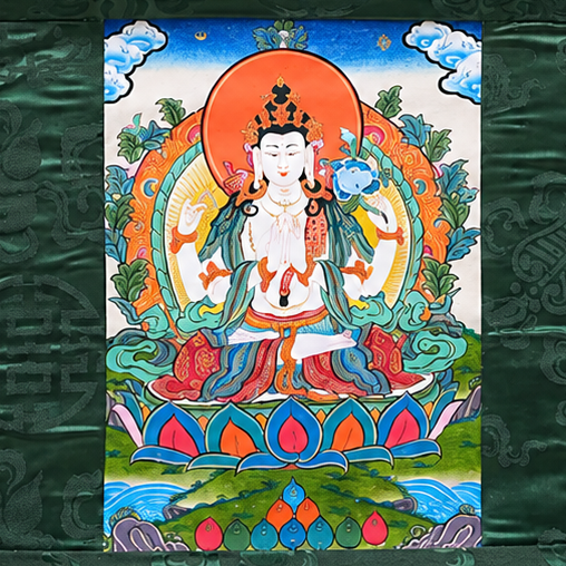 Tibetan Buddhist - Thangka Painting - view 2, handpainted Tibetan Thangka painting