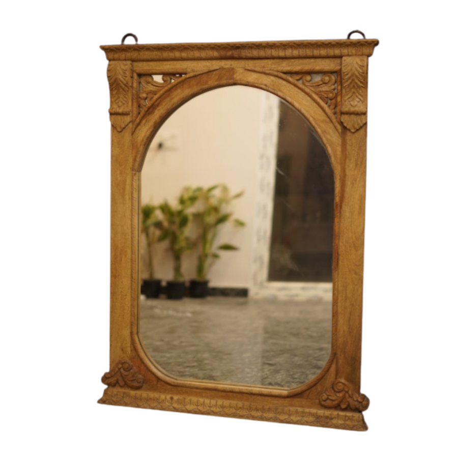 Wall Mirror - Wooden Décor - view 2, handmade wooden decor from India